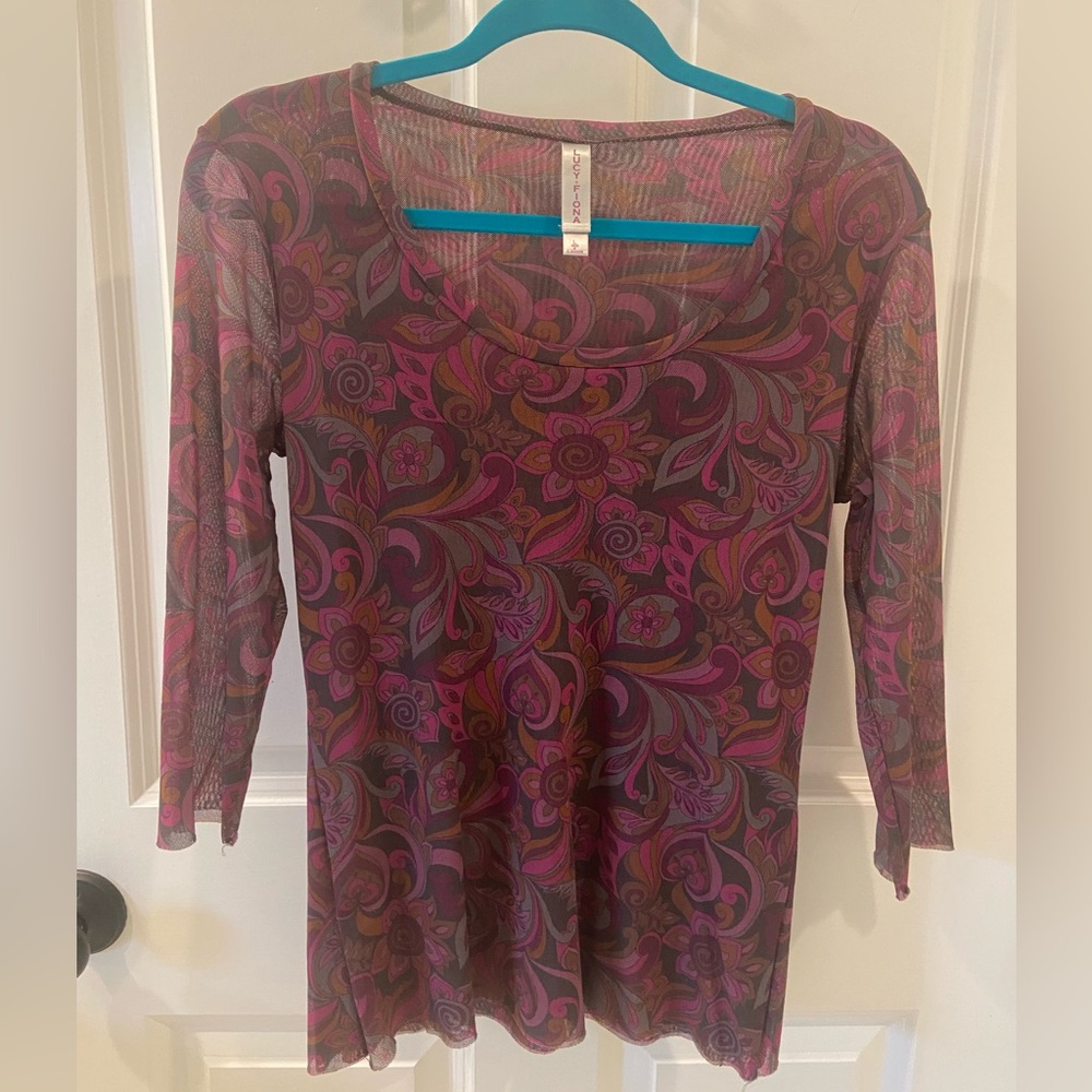 Women’s Lucy & Fiona 3/4 Length Sleeve Top/Blouse Size L (EUC)